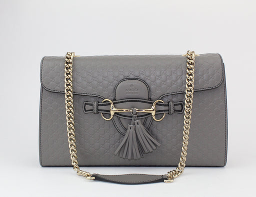 Gucci Emily Guccissima Medium Shoulder bag grey