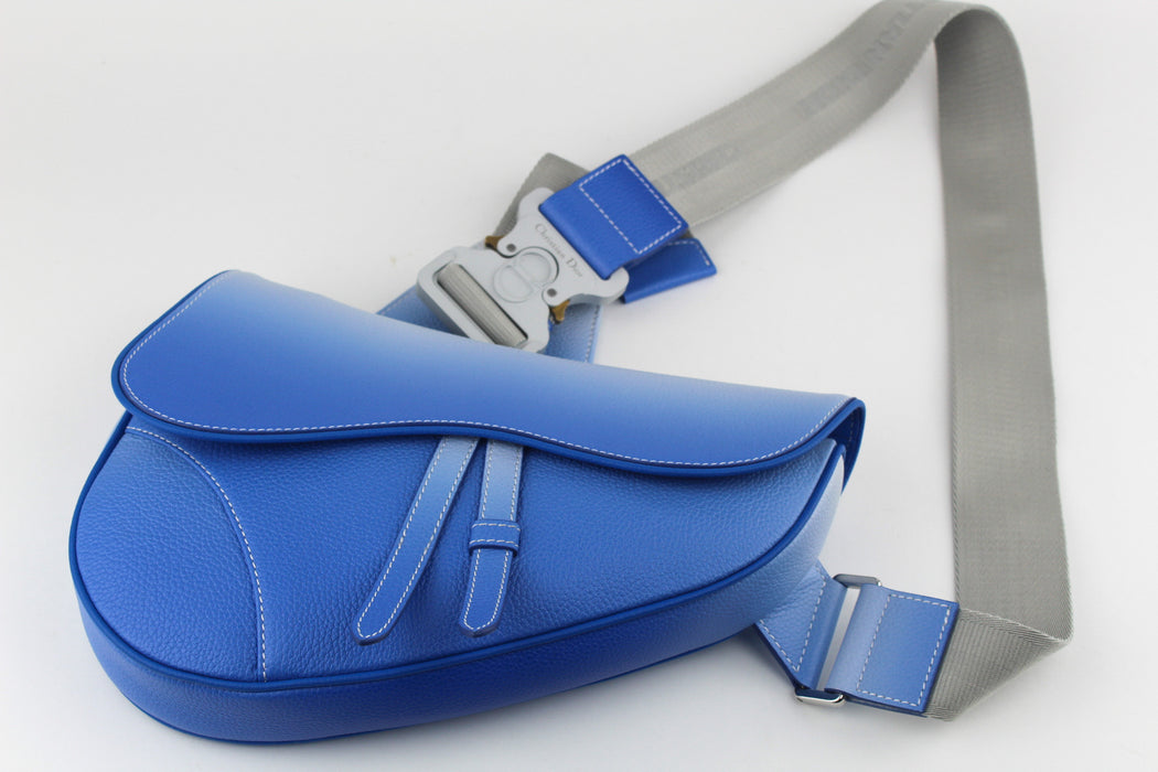 CHRISTIAN DIOR SADDLE BAG CALFSKIN BLEU