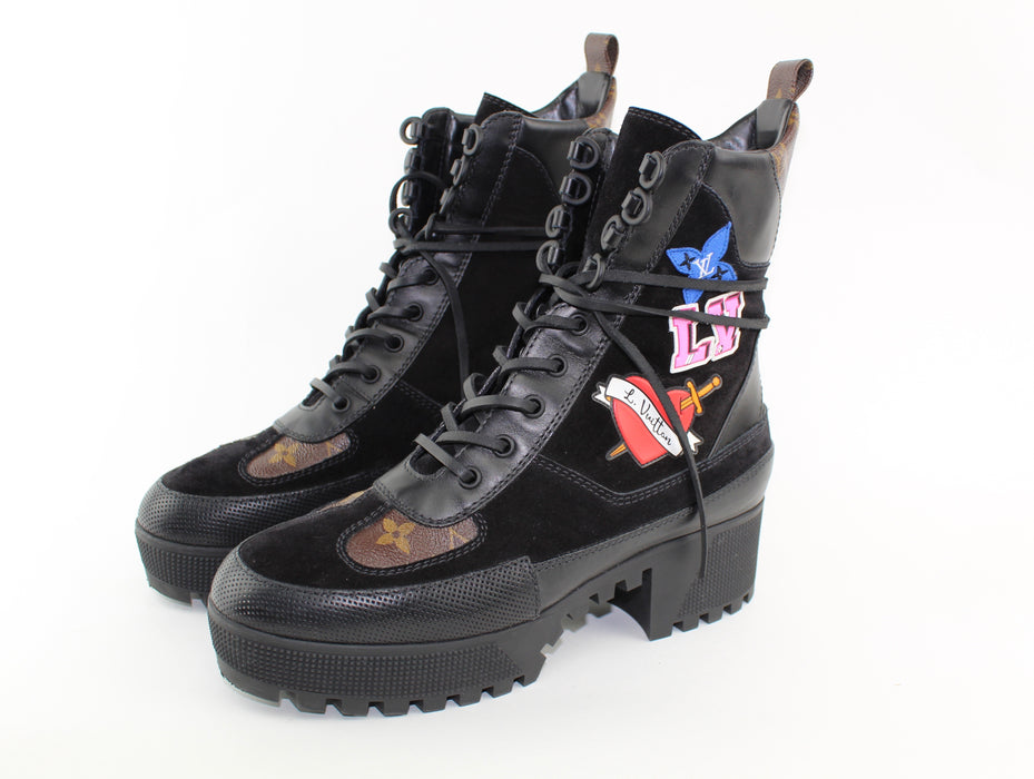 LOUIS VUITTON BLACK HEART PLATFORM DESERT BOOT LSC INC