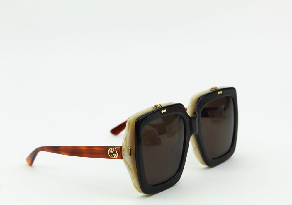 Gucci Flip Up Havana Beige Square Sunglasses