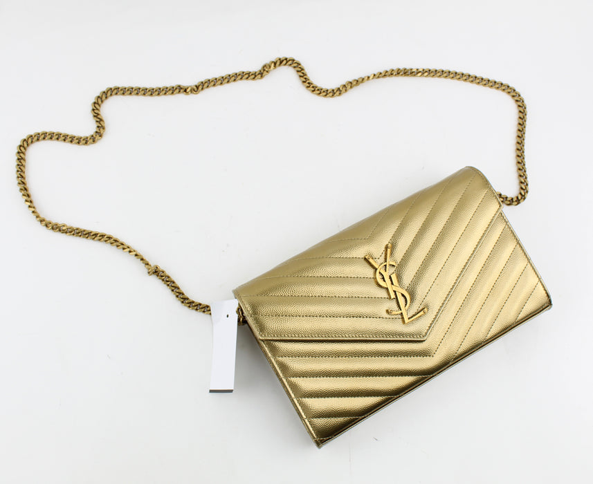 YSL MONOGRAM CHAIN BAG GOLD - LuxurySnob