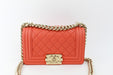 CHANEL SMALL BOY BAG LIGHT ORANGE