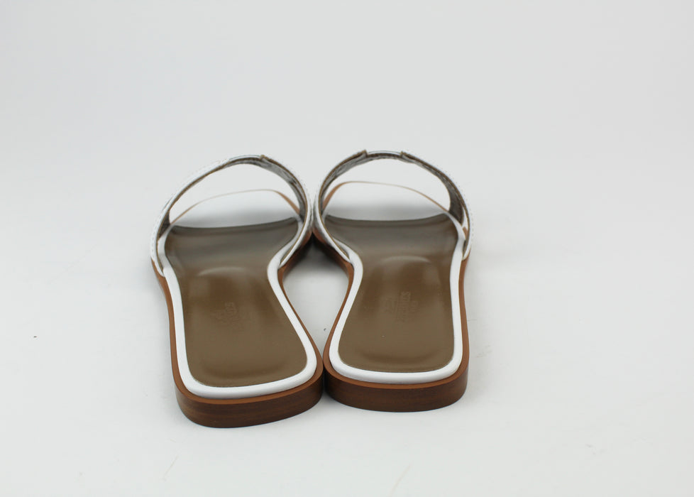 Hermes Oran Sandals white