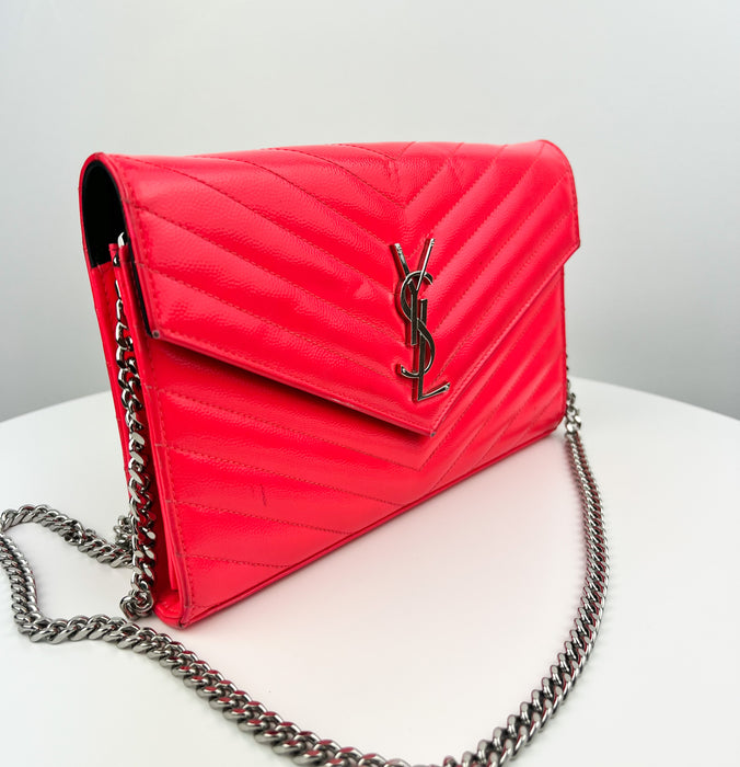 Saint Laurent Monogram chain  bag in Neon Pink