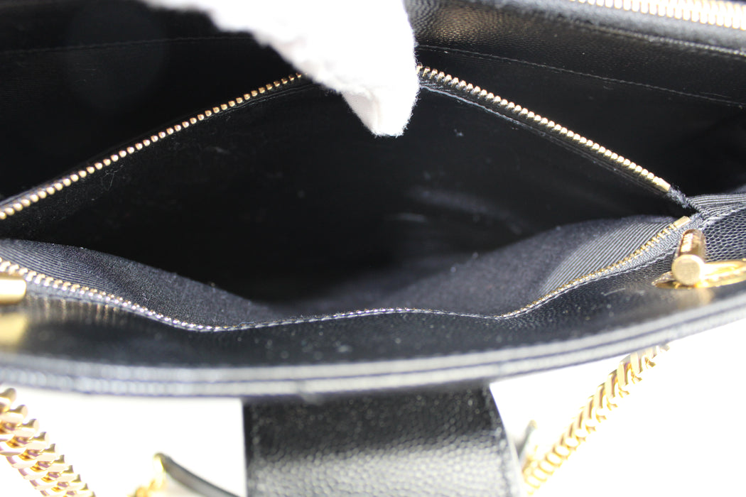 Saint Laurent Cassandra Matelasse Shopper Black Leather Tote