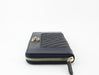 Chanel Navy Chevron Zip Around wallet