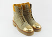 Chanel Lace up suede calfskin boots Beige/ Gold