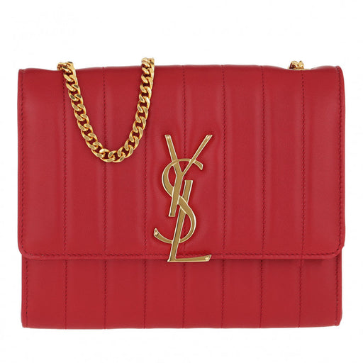 Saint Laurent Vicky Chain Wallet in quilted leather