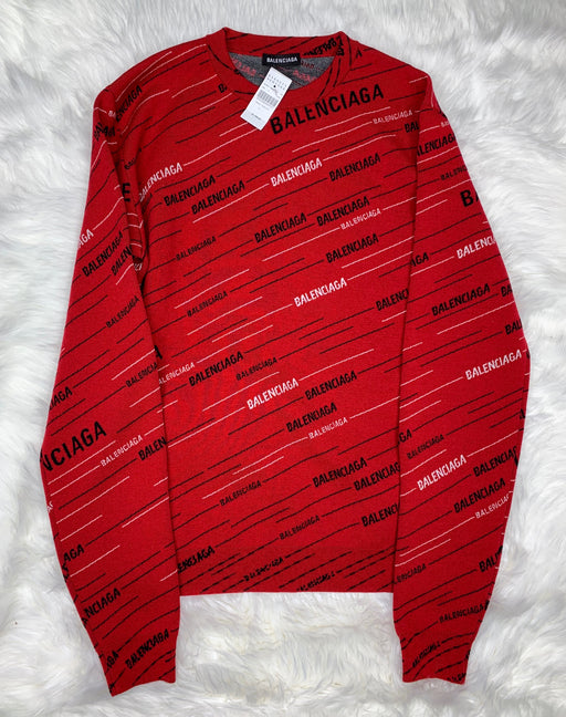 Balenciaga Logo Print Wool Jumper - LuxurySnob