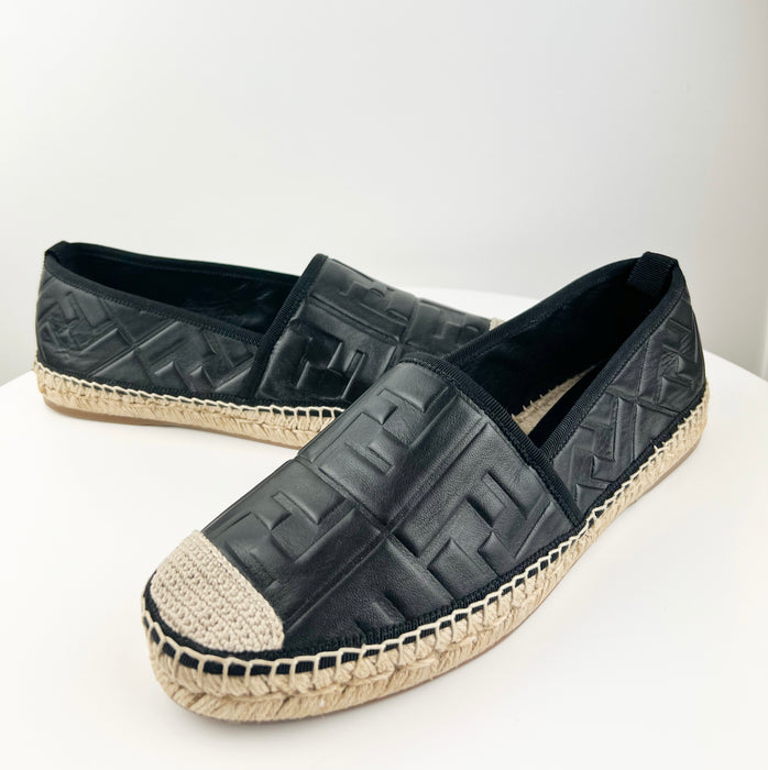 Fendi FF Logo Leather Espadrilles
