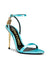 Tom Ford Mirrored Leather Padlock Pointy Naked Sandal in Turquoise