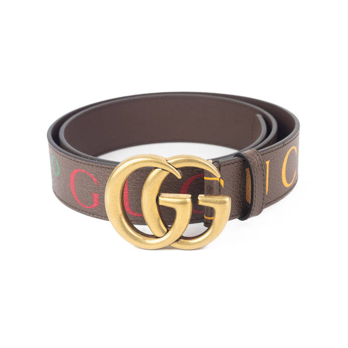 Gucci 100 GG Marmont Belt in Brown Leather