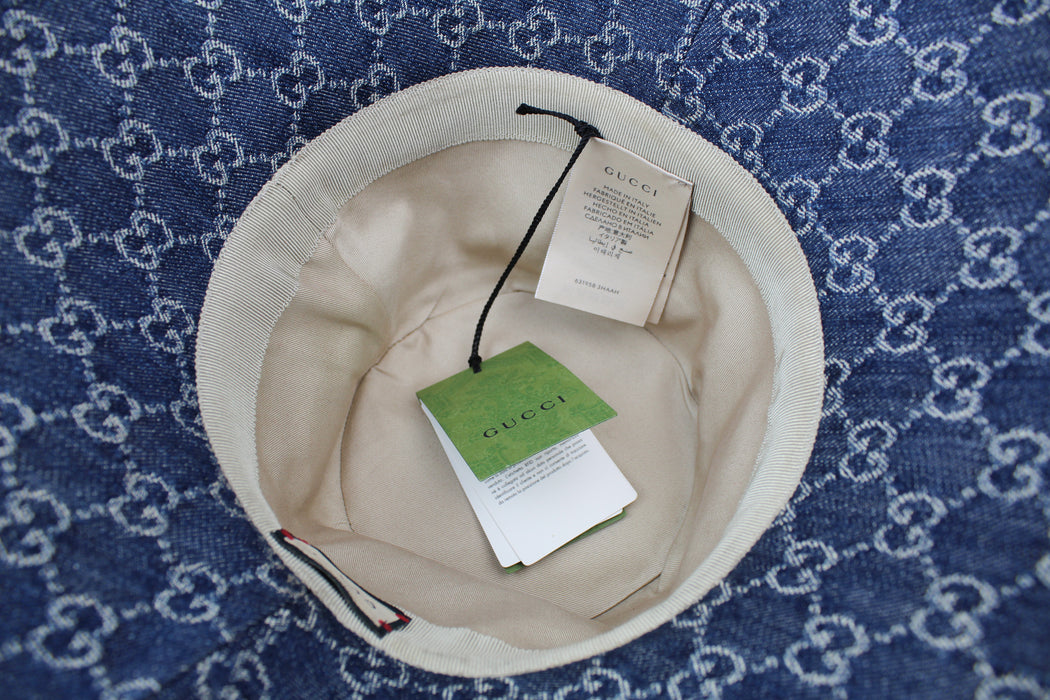 Gucci Eco Washed Denim Wide Brim Hat