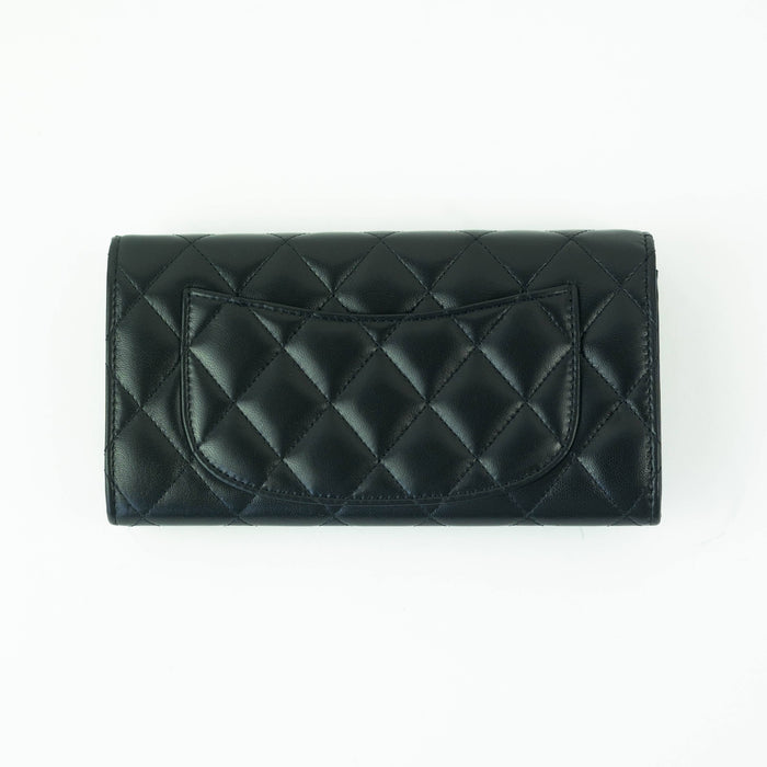 Chanel Gusset Flap Wallet black