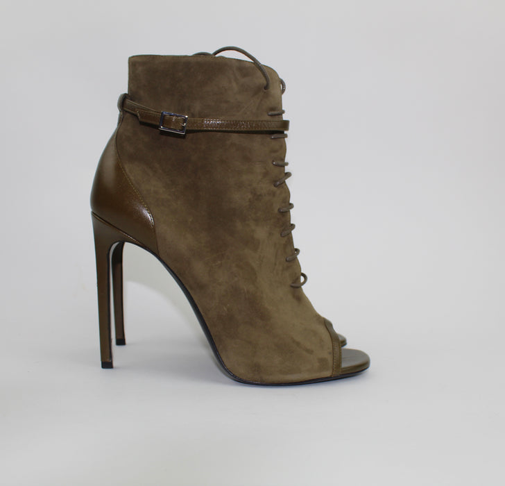 SAINT LAURENT JANE 105mm SUEDE ANKLE BOOTIE - LuxurySnob