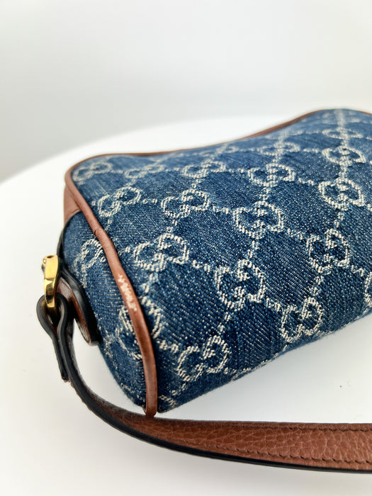 Gucci Ophidia Shoulder Bag GG Denim Mini