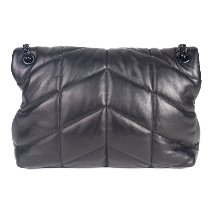 Saint Laurent Medium Puffer Bag in Black Quilted Lambskin