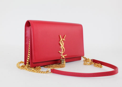 Saint Laurent Monogram Kate Tassel Chain Bag Red