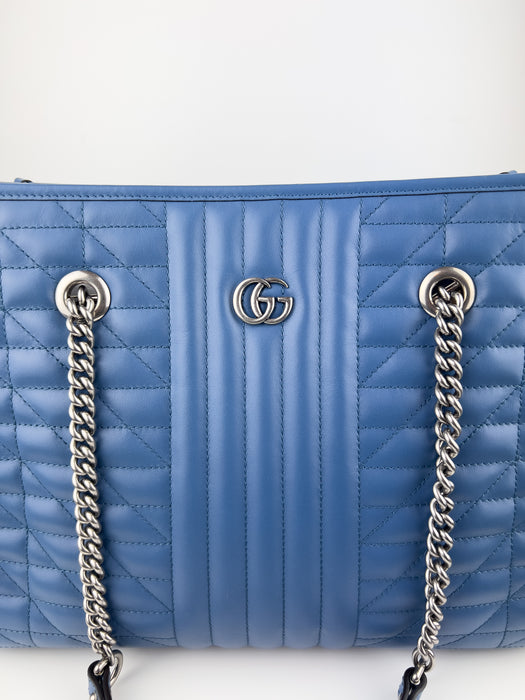 Gucci GG Marmont medium tote blue