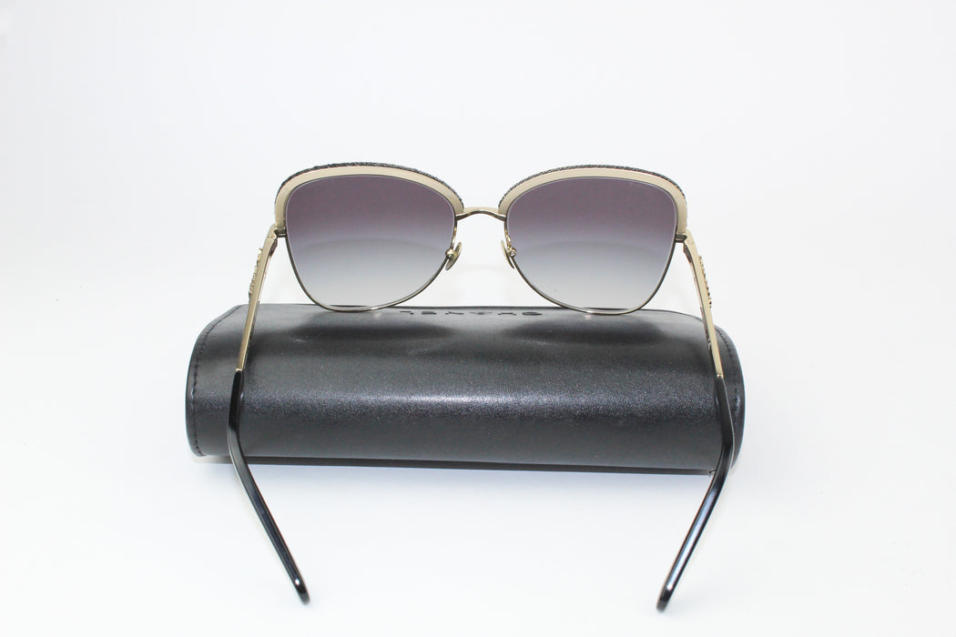 Chanel Black and Gold Square Sunglasses