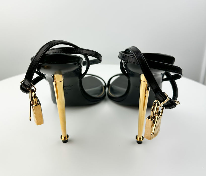 Tom Ford Padlock Sandals Black