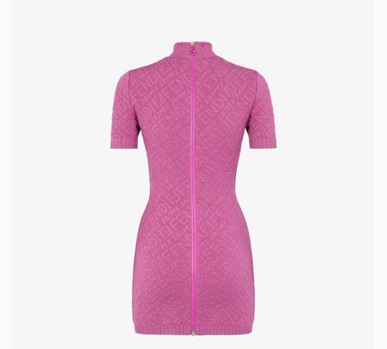 Fendi X Skims Zip Up Dress in Monogram Purple