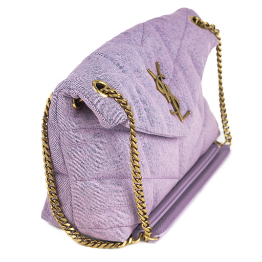 Saint Laurent Puffer Medium Denim Shoulder Bag