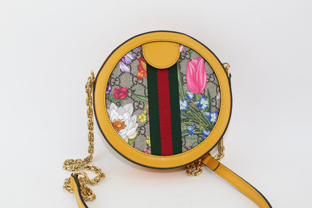 GUCCI GG FLORA MINI ROUND SHOULDER BAG