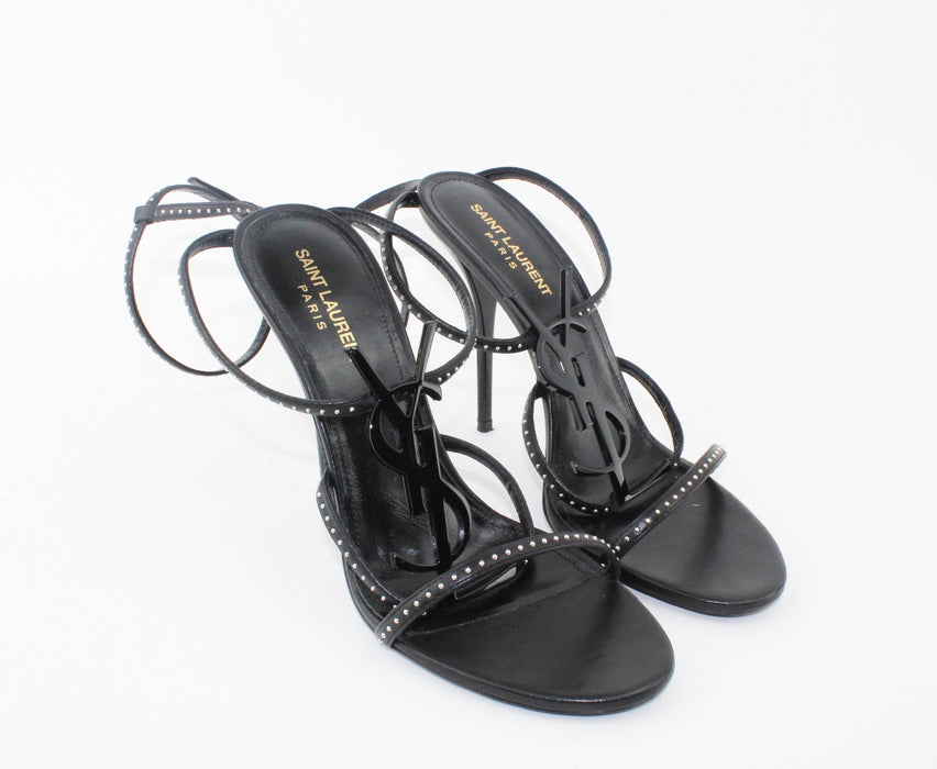 SAINT LAURENT STUDDED CASSANDRA SANDALS