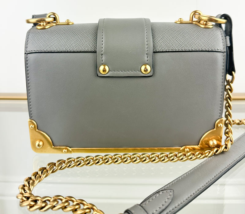 Prada Cahier Shoulder Bag Grey