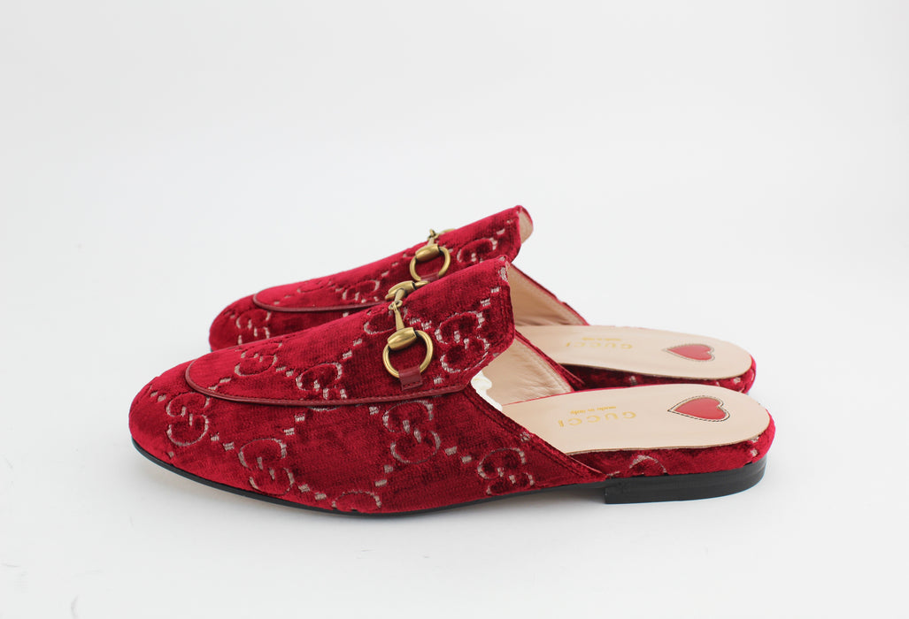 Gucci Princetown Velvet Mules