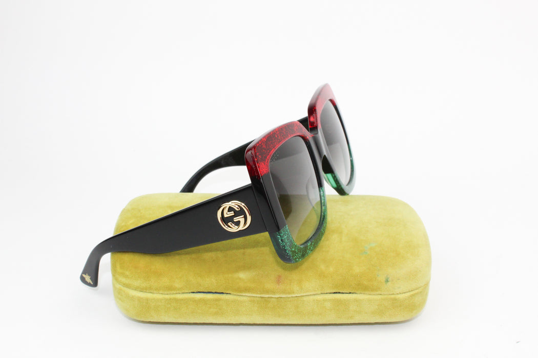 Gucci Red and Green Glitter Sunglasses