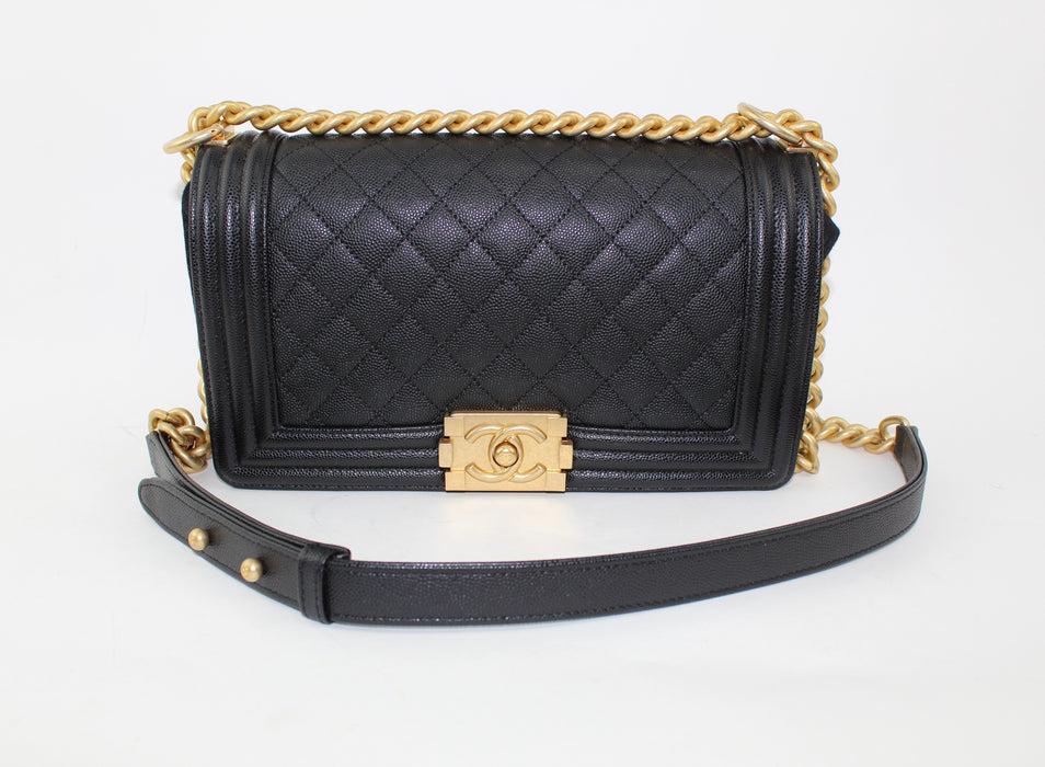 CHANEL MEDIUM CAVIAR BOY BAG - LuxurySnob