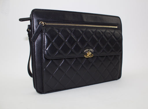 CHANEL LAMBSKIN WRISTLET FLAP POUCH