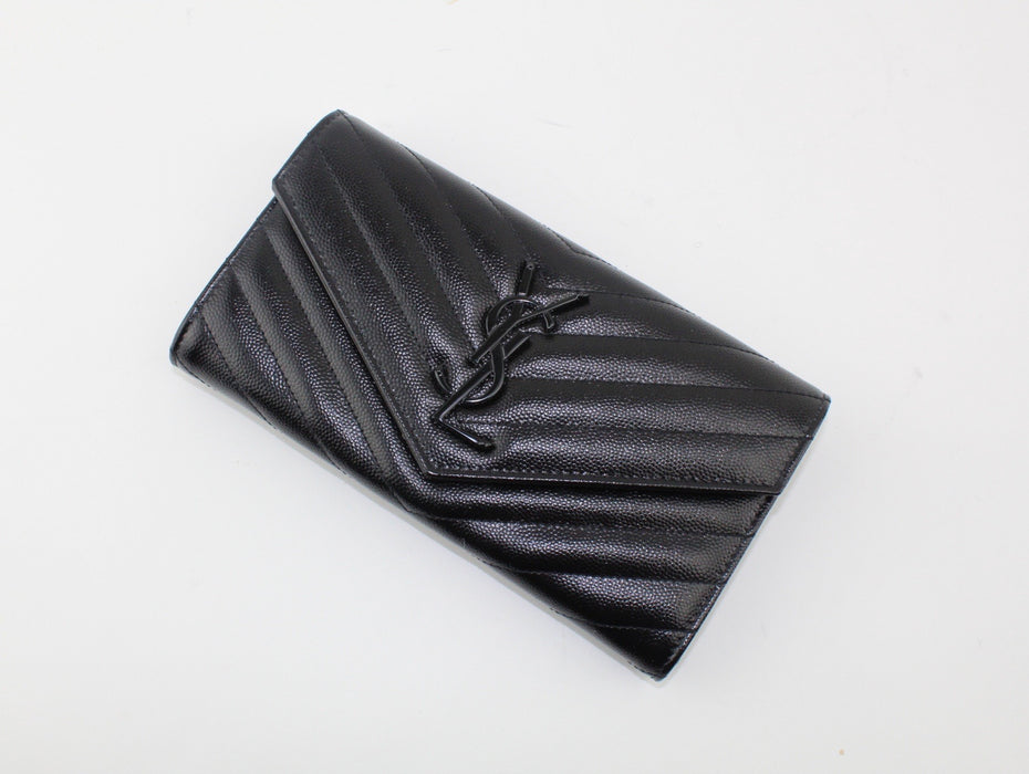 SAINT LAURENT QUILTED LEATHER WALLET