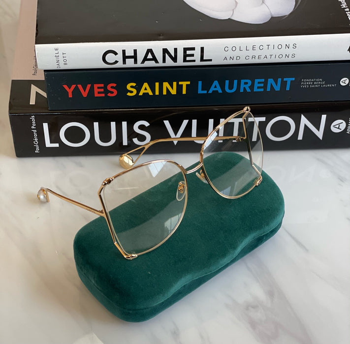 Gucci Oversized Pearl Embellished Sunglasses
