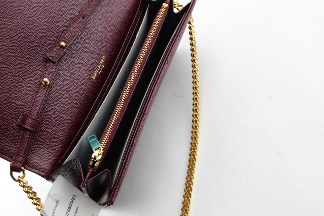 YSL MONOGRAM CHAIN BAG IN ROUGE LEGION - LuxurySnob