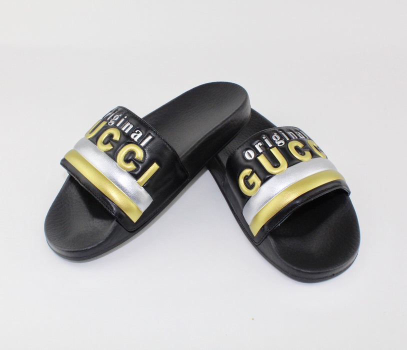 GUCCI PURSUIT PUFFER SLIDES BLACK