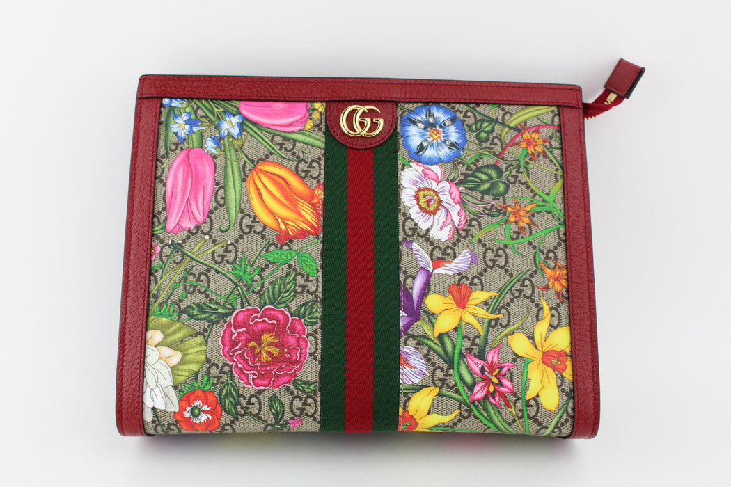 GUCCI OPHIDIA GG FLORA POUCH