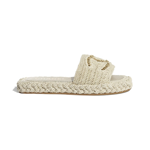 Chanel Cord Mules in Light Beige