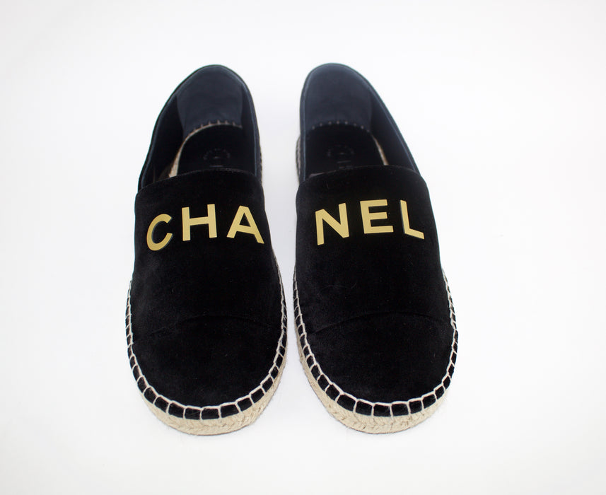 CHANEL VELVET ESPADRILLES SIZE 39 