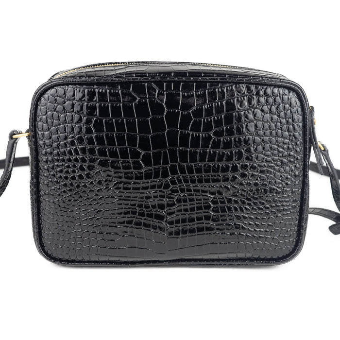 Saint Laurent Croc Embossed Lou Camera bag