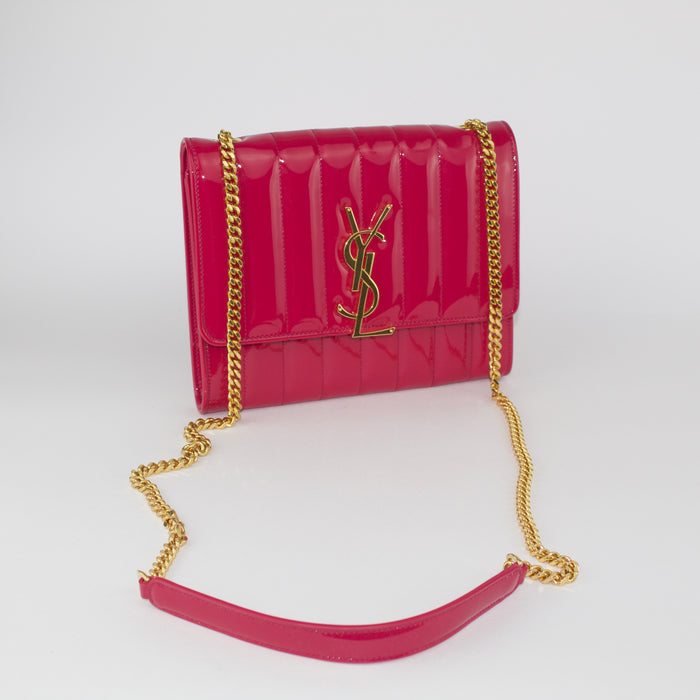 SAINT LAURENT MATELASSE VICKY CHAIN BAG PINK