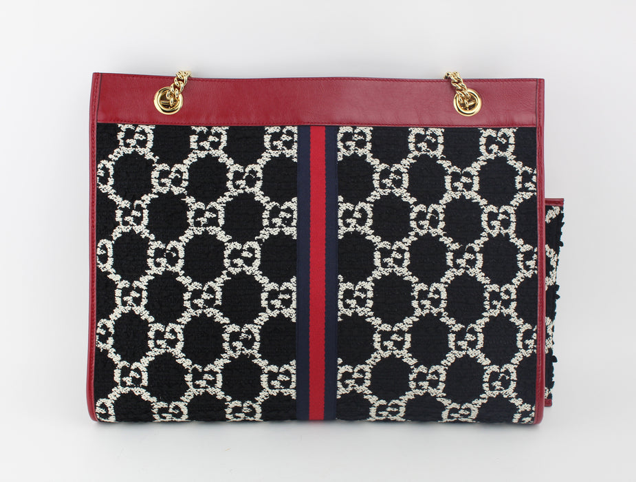 GUCCI LARGE RAJAH TWEED TOTE BAG