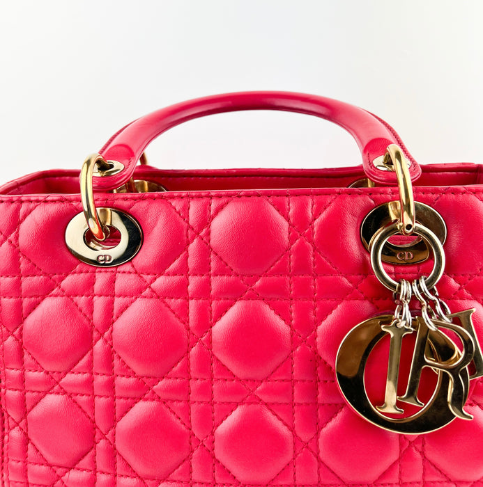 Dior Lambskin Cannage Medium Lady Dior