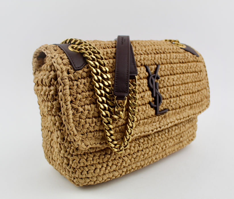 SAINT LAURENT NIKI MEDIUM IN RAFFIA AND LEATHER