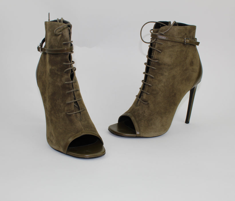 SAINT LAURENT JANE 105mm SUEDE ANKLE BOOTIE - LuxurySnob