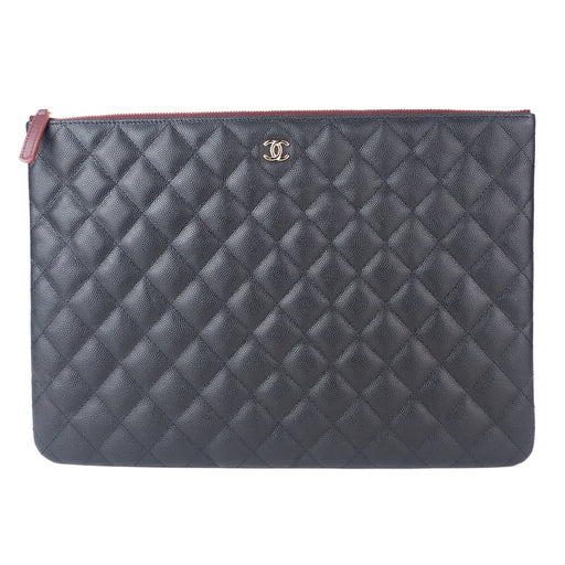 Chanel large O-Case Pouch Caviar Leather