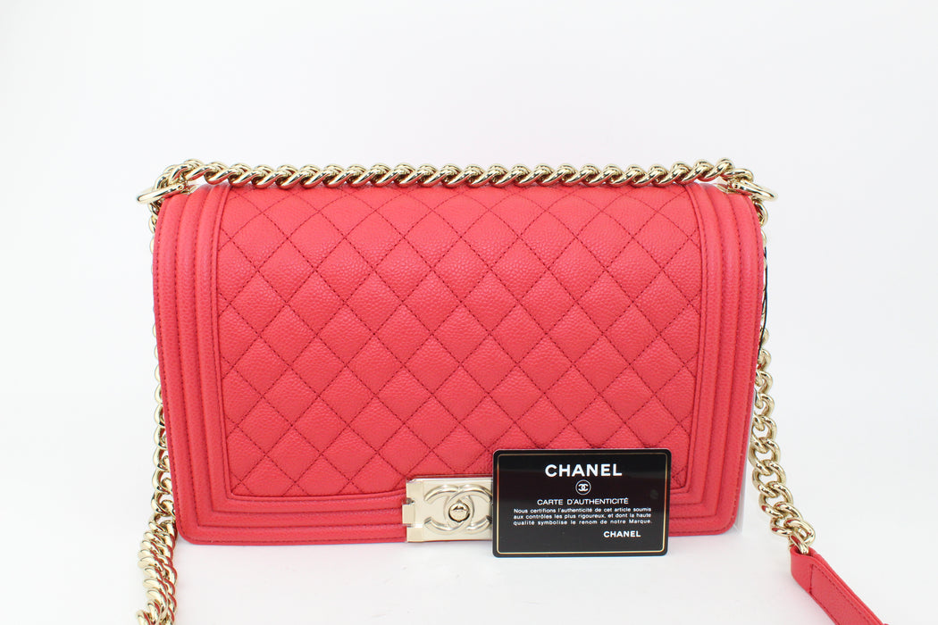 CHANEL LARGE  CAVIAR BOY BAG RED