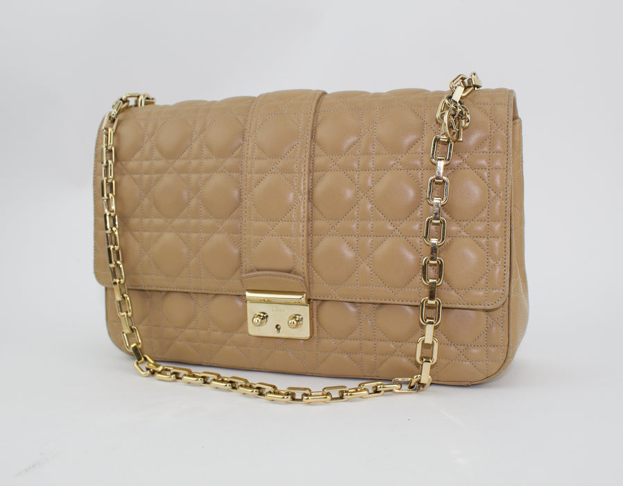 DIOR QUILTED LEATHER LARGE MISS DIOR FLAP BAG